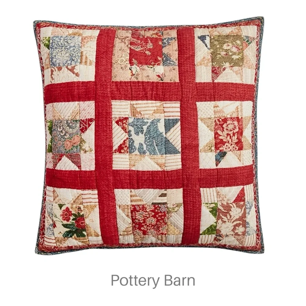 NWT | POTTERY BARN EUROPEAN SQUARE EMERSON HAND QUILTED COTTON REVERSIBLE SHAM